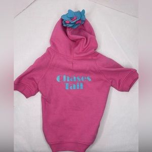 Hot Pink Doggie Sweatshirt “Chases Tail" Hoodie Sz S 8-14# Pink Doggie